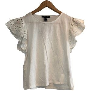 🌈 6/$60, NWT, Forever 21 Lace Top, Cream, Size Small